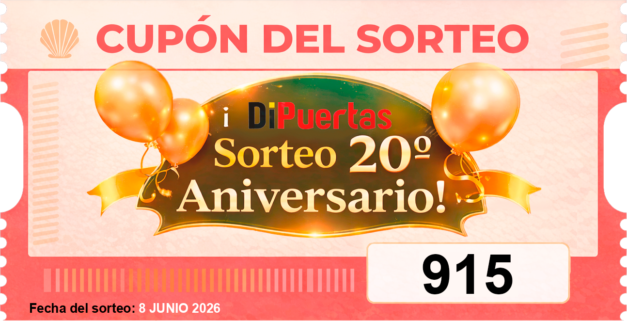Cupón Ganador Número 915 - Sorteo 20º Aniversario DiPuertas